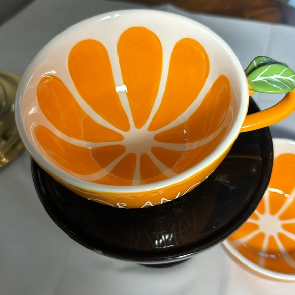 Set of 2 orange shaped coffee or tea cup - Picture 2 of 6